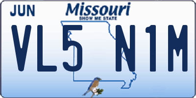 MO license plate VL5N1M
