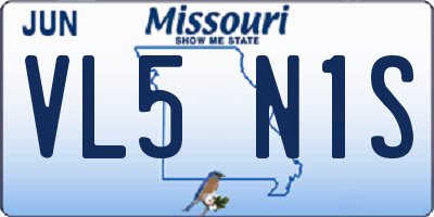 MO license plate VL5N1S