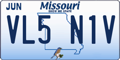 MO license plate VL5N1V
