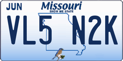 MO license plate VL5N2K