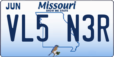 MO license plate VL5N3R