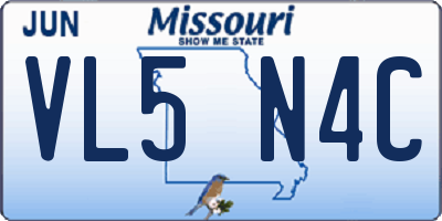 MO license plate VL5N4C