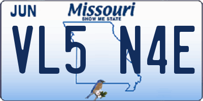 MO license plate VL5N4E