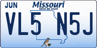 MO license plate VL5N5J
