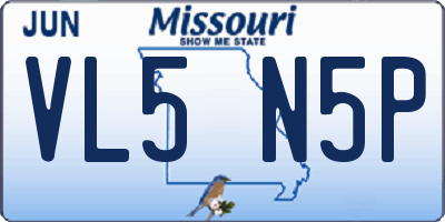 MO license plate VL5N5P