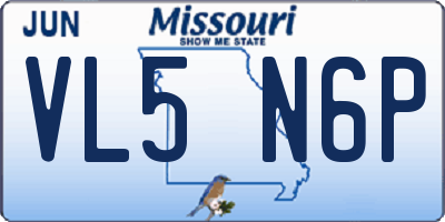MO license plate VL5N6P