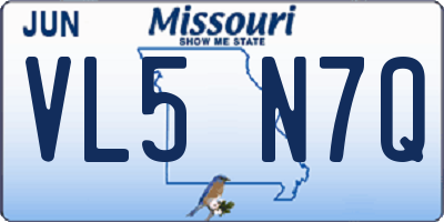 MO license plate VL5N7Q