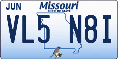 MO license plate VL5N8I