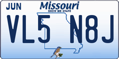 MO license plate VL5N8J