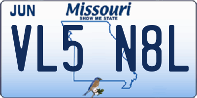 MO license plate VL5N8L