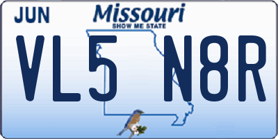 MO license plate VL5N8R