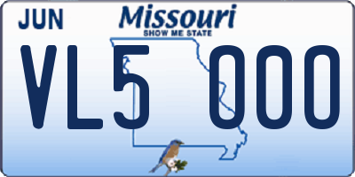 MO license plate VL5O0O