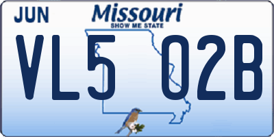 MO license plate VL5O2B