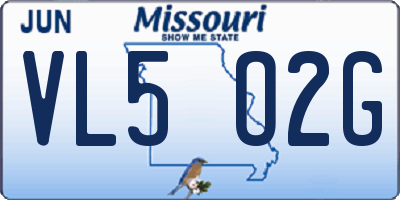 MO license plate VL5O2G