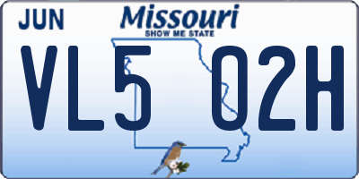 MO license plate VL5O2H