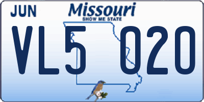 MO license plate VL5O2O