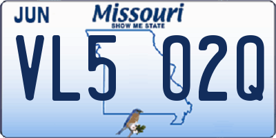 MO license plate VL5O2Q