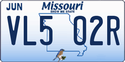 MO license plate VL5O2R