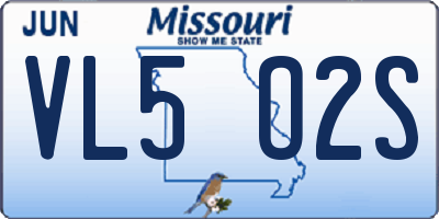 MO license plate VL5O2S