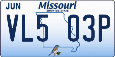 MO license plate VL5O3P