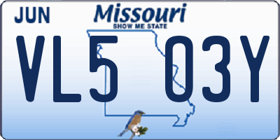 MO license plate VL5O3Y