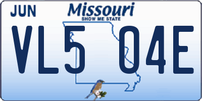 MO license plate VL5O4E