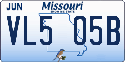 MO license plate VL5O5B