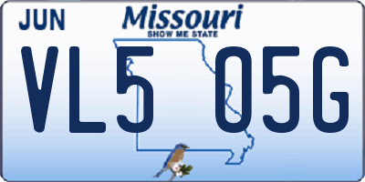 MO license plate VL5O5G