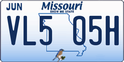 MO license plate VL5O5H