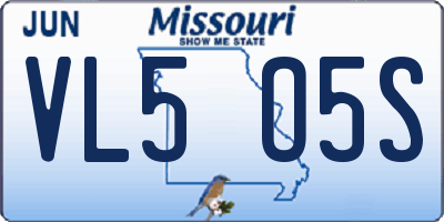 MO license plate VL5O5S