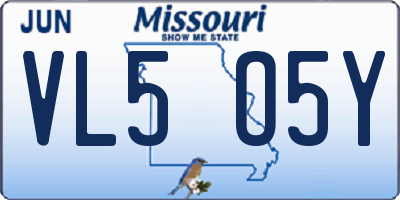MO license plate VL5O5Y
