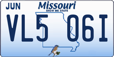 MO license plate VL5O6I