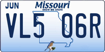 MO license plate VL5O6R