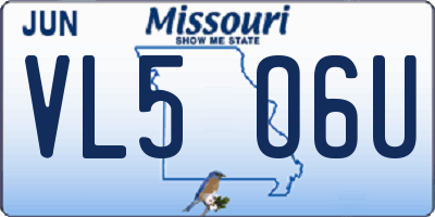 MO license plate VL5O6U