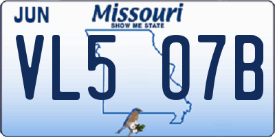 MO license plate VL5O7B