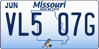 MO license plate VL5O7G