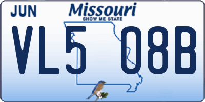 MO license plate VL5O8B