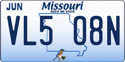 MO license plate VL5O8N