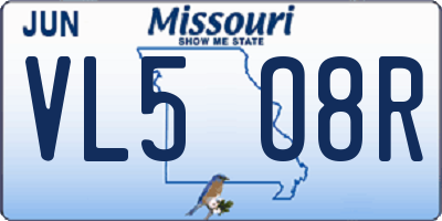 MO license plate VL5O8R