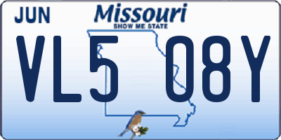MO license plate VL5O8Y