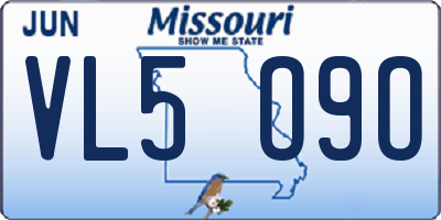 MO license plate VL5O9O