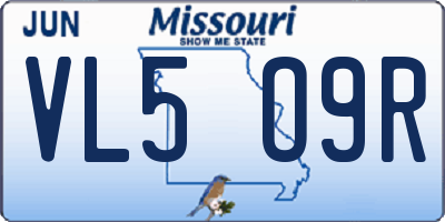 MO license plate VL5O9R