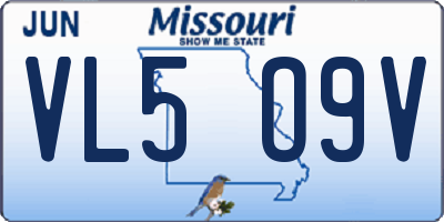 MO license plate VL5O9V