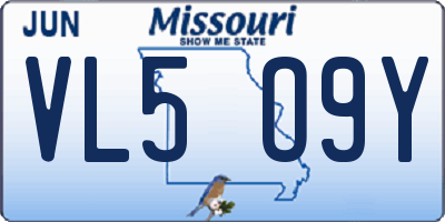 MO license plate VL5O9Y