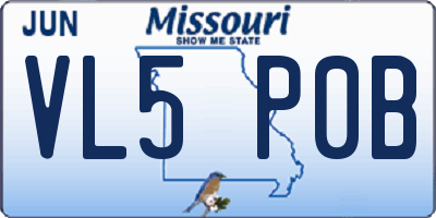 MO license plate VL5P0B