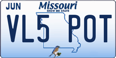 MO license plate VL5P0T