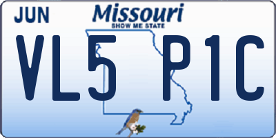 MO license plate VL5P1C