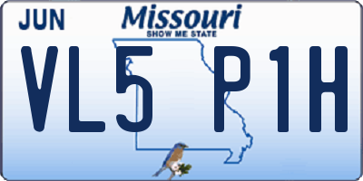 MO license plate VL5P1H