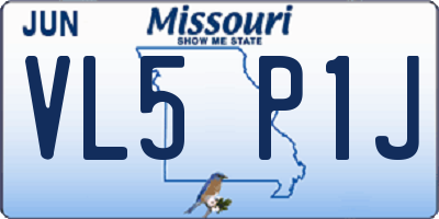 MO license plate VL5P1J