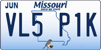 MO license plate VL5P1K